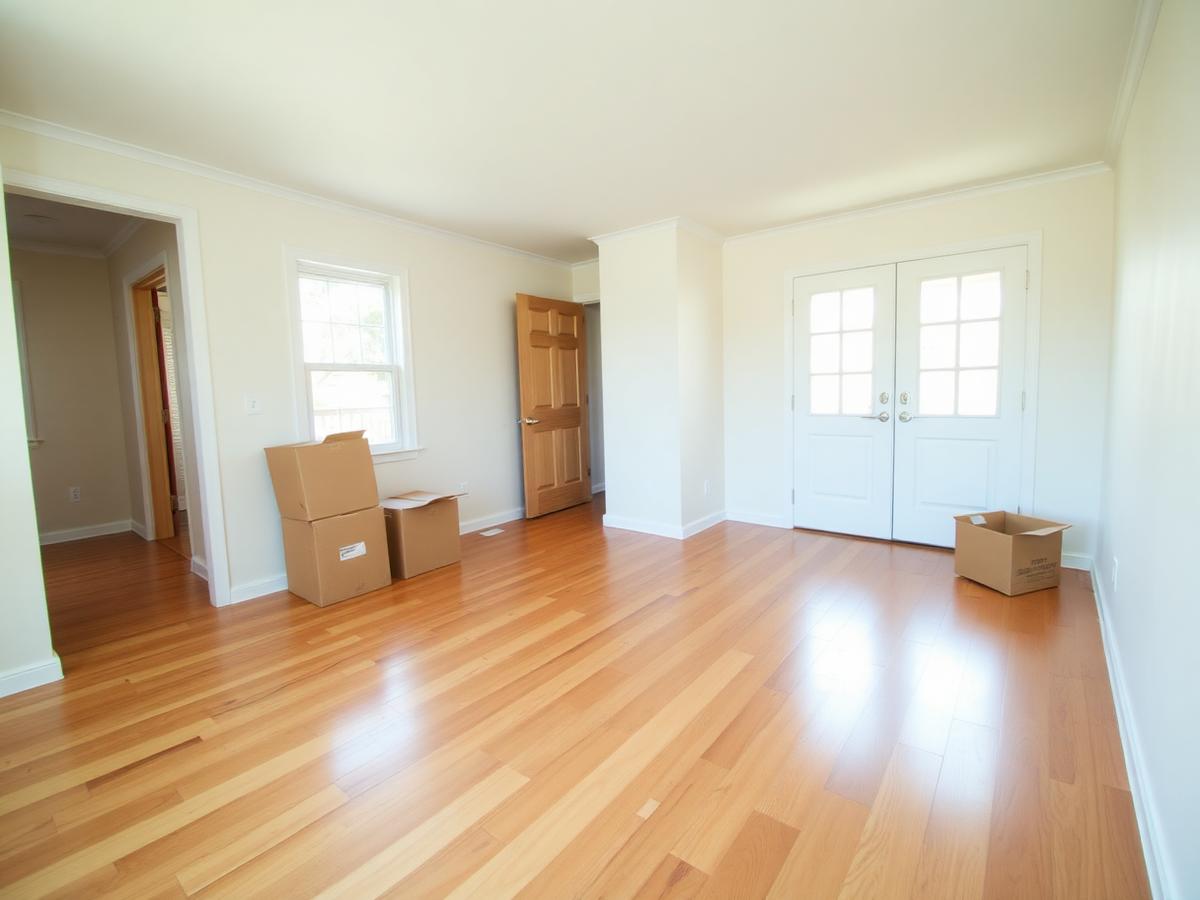 Empty room cleaned for a move-out